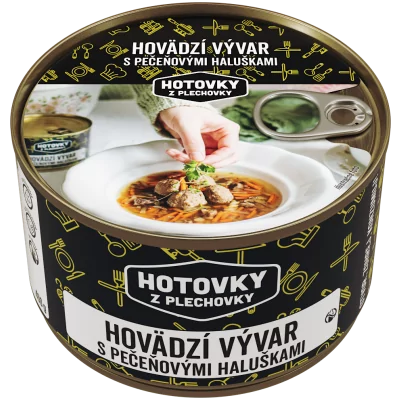 Hovädzí vývar s pečeňovými haluškami