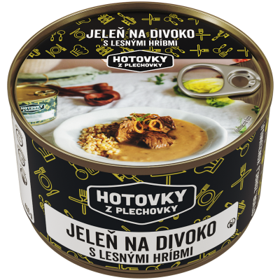 Jeleň na divoko s lesnými hríbami, 400g